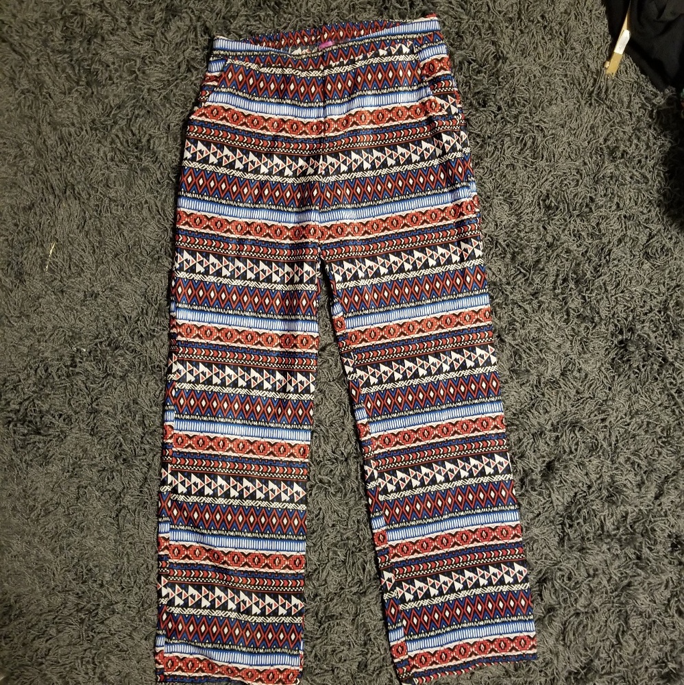 Wild print flowy pants